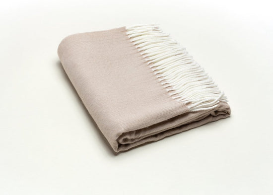 Fringed Herringbone Throw - Sand